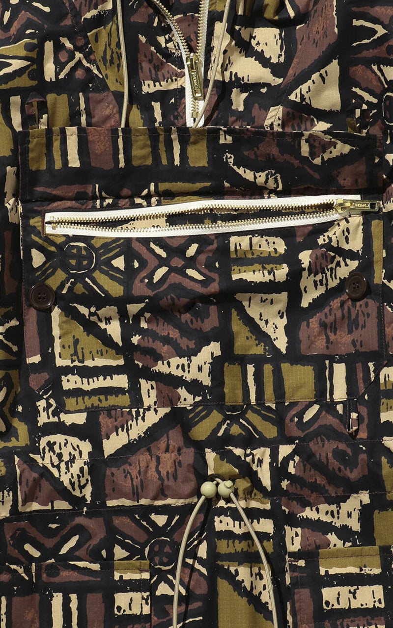Beams Plus Nylon Batik Print Eurosport Anorak Brown