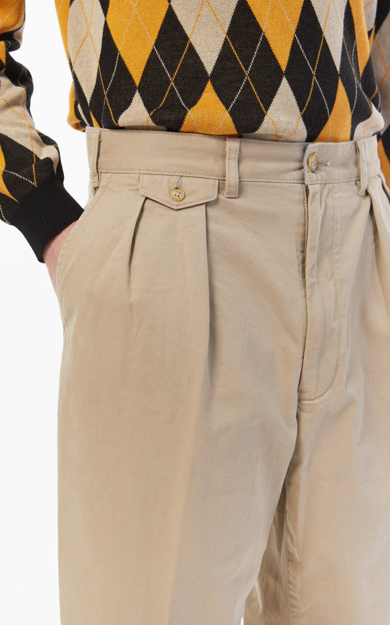 Beams Plus 2 Pleats Twill Chino Khaki