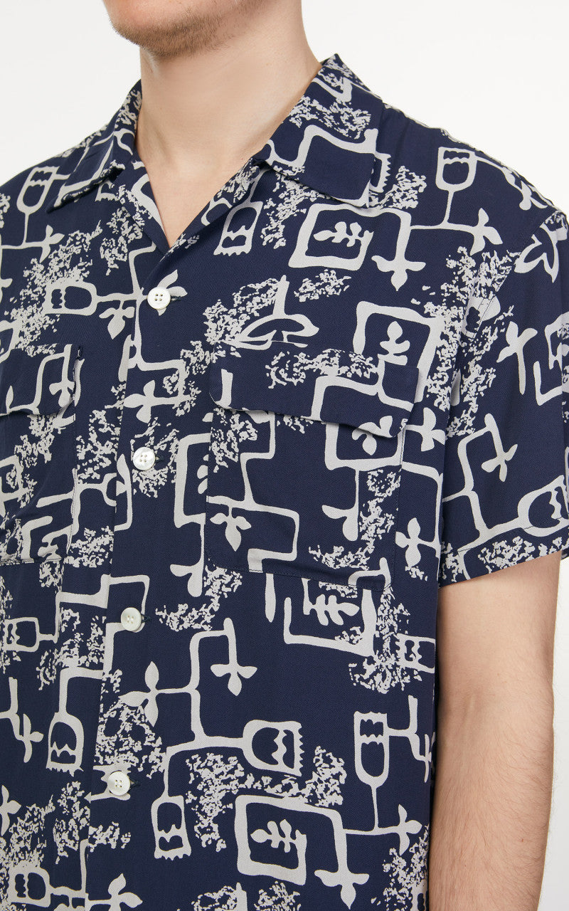 Levi's® Vintage Clothing 1940s Hawaiian Shirt Navy/White