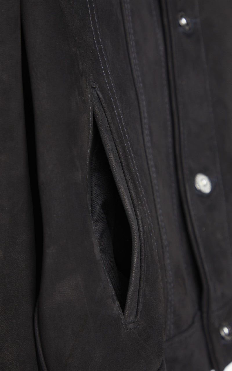 3sixteen x Schott NYC Type 3s Pebble Grain Goatskin Black