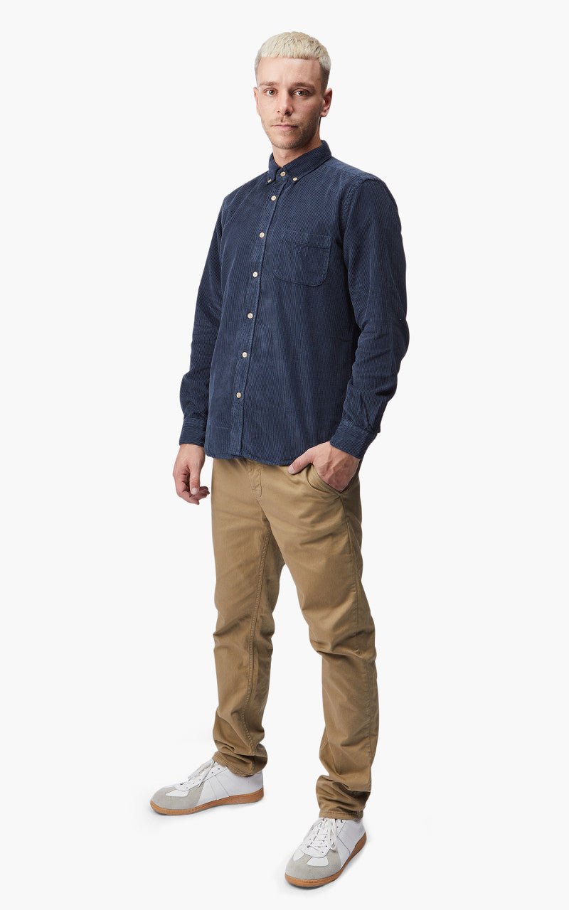 Portuguese Flannel Lobo Corduroy Shirt Navy