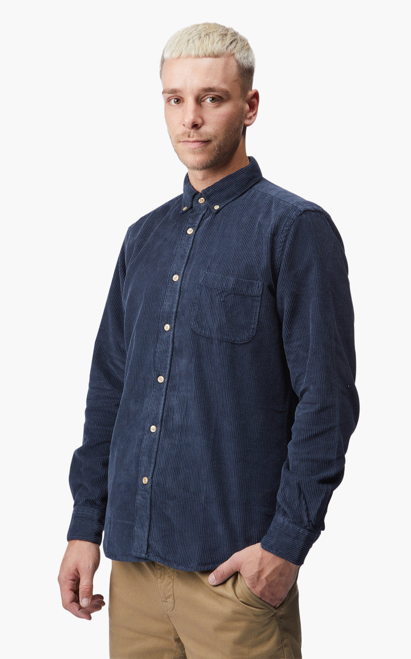 Portuguese Flannel Lobo Corduroy Shirt Navy