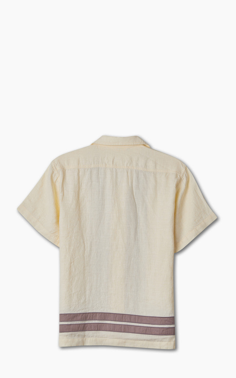 3sixteen Leisure Shirt Border Stripe Applique Natural/Mauve