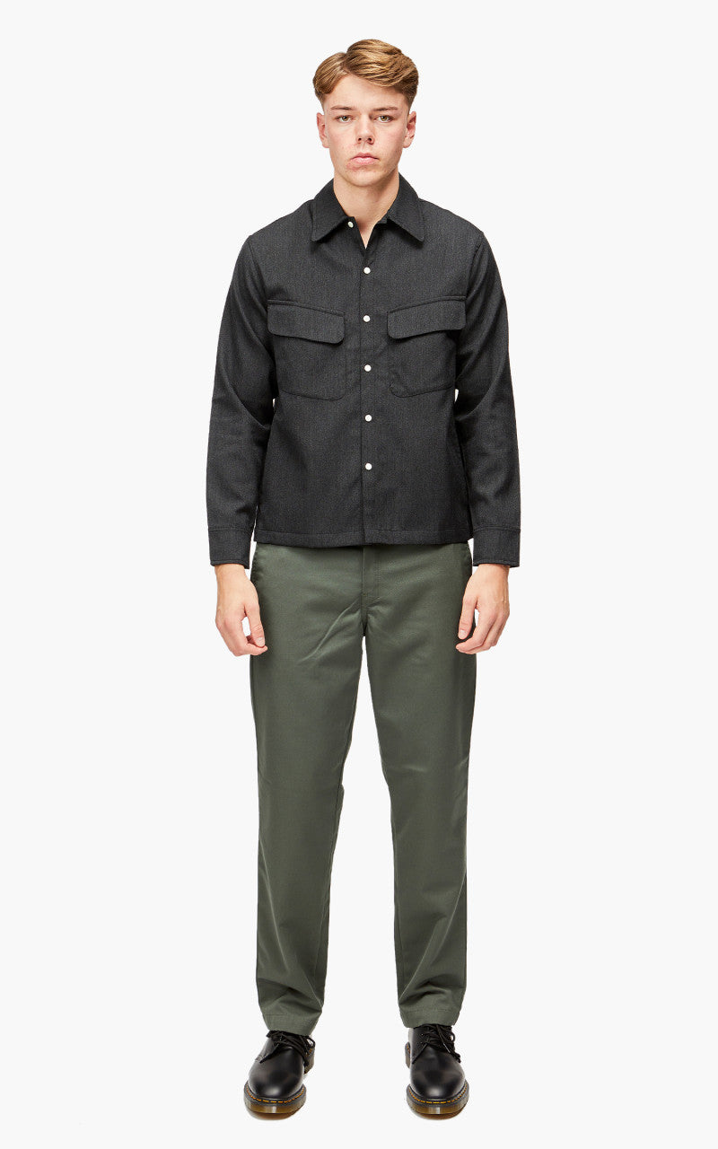 3sixteen Western Overshirt Wool Gabardine Charcoal