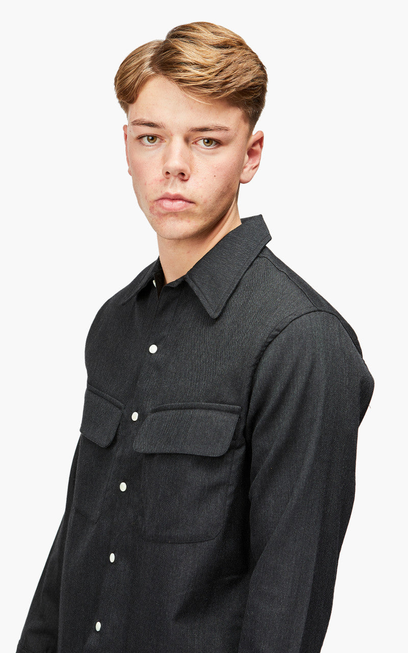 3sixteen Western Overshirt Wool Gabardine Charcoal