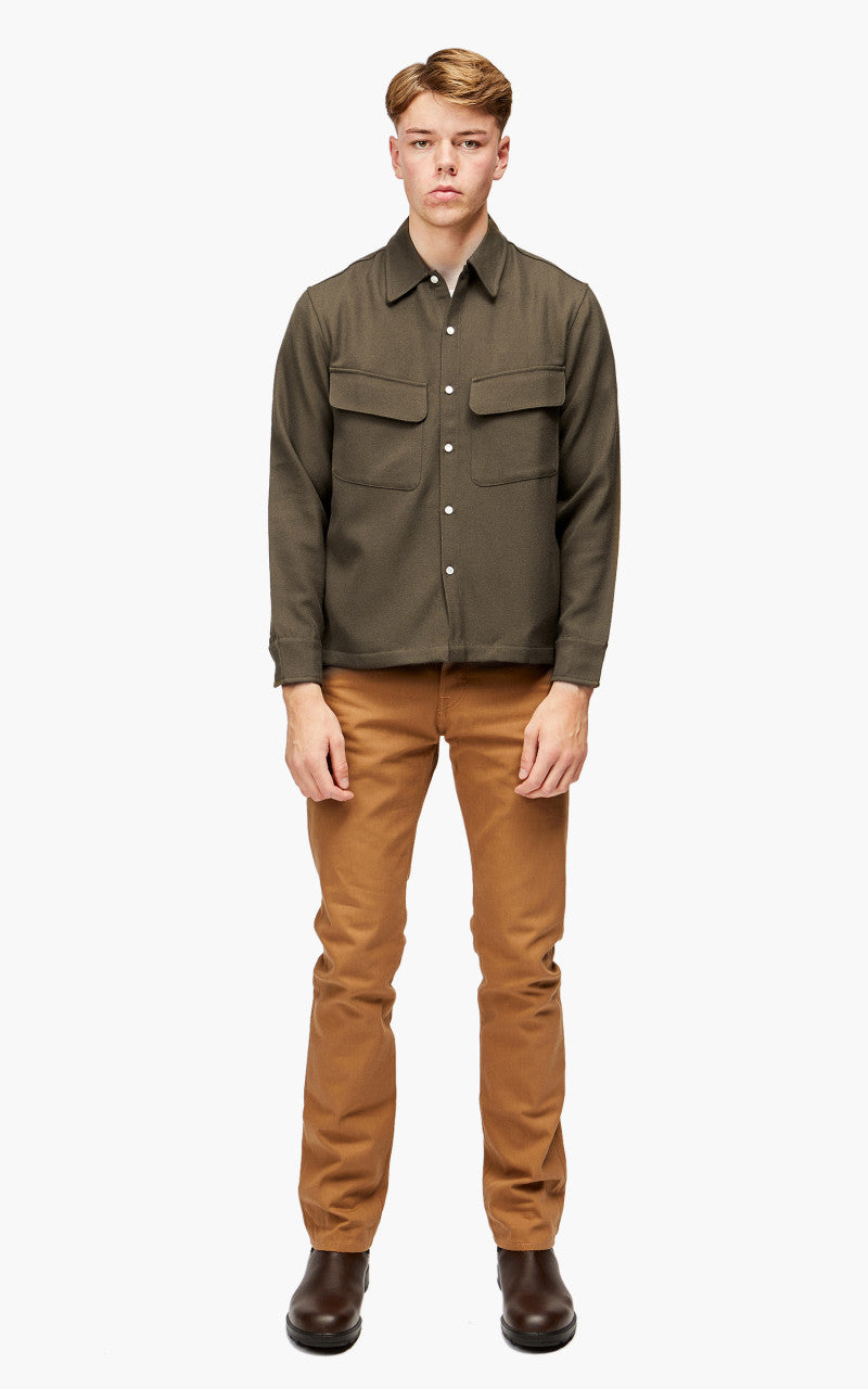 3sixteen Western Overshirt Wool Gabardine Forest