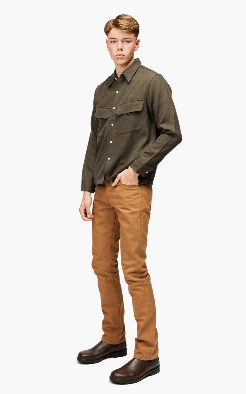3sixteen Western Overshirt Wool Gabardine Forest