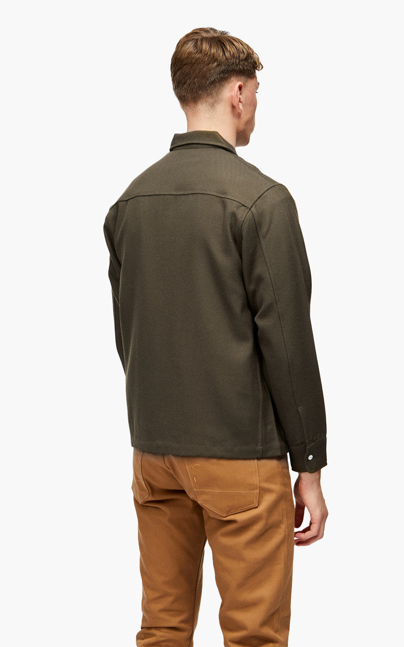 3sixteen Western Overshirt Wool Gabardine Forest