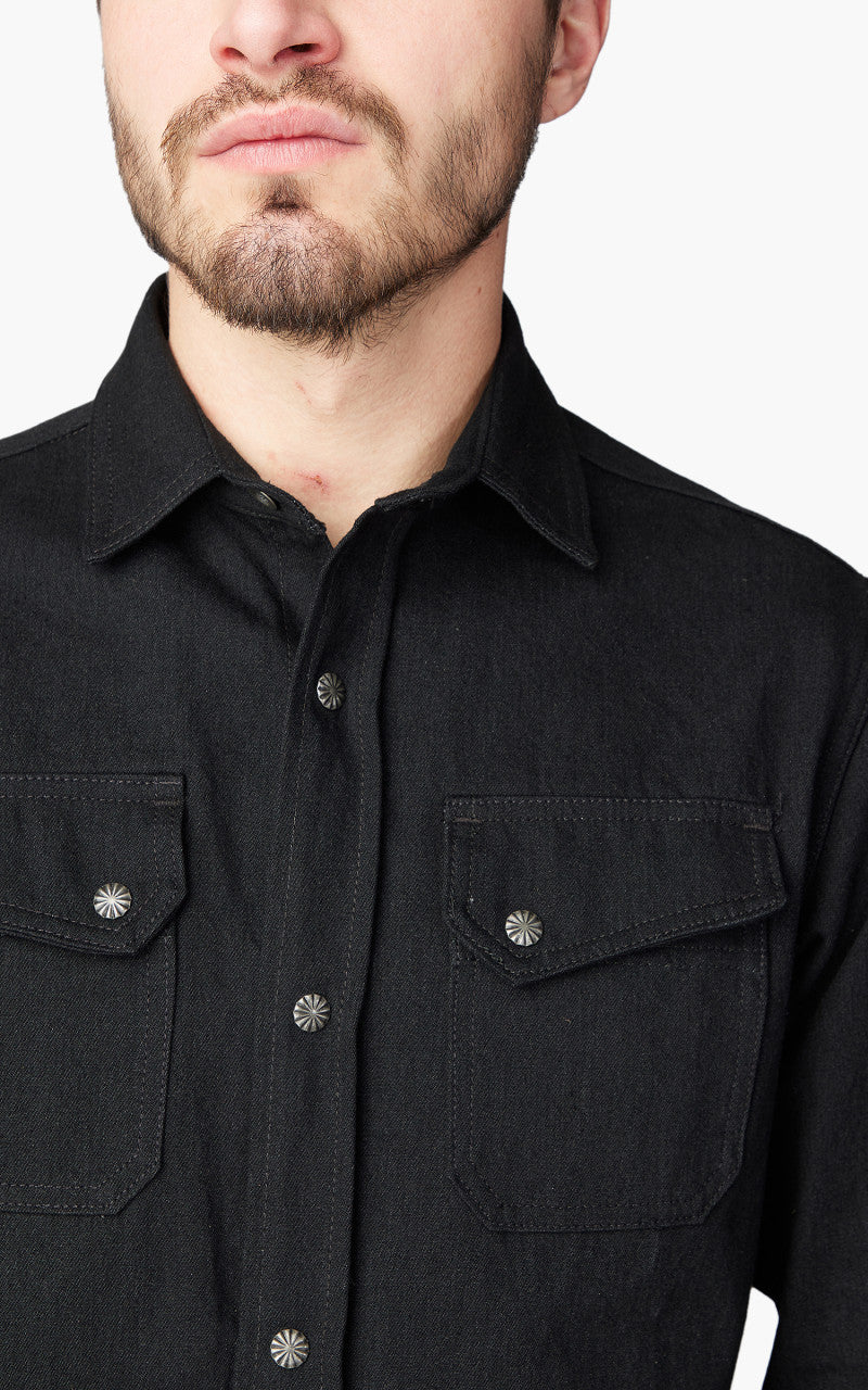 3sixteen Crosscut Western Shirt Selvedge Denim Black