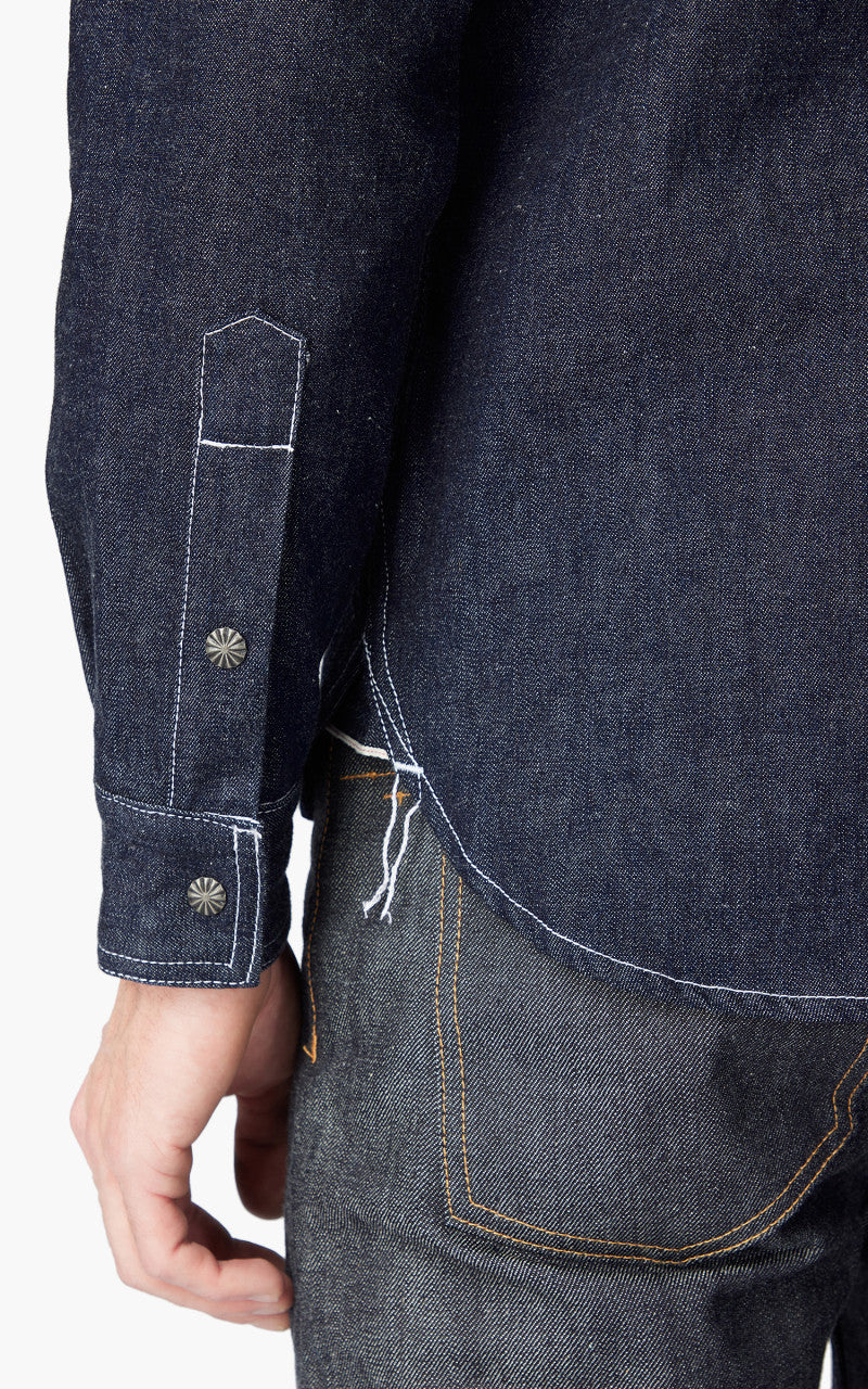 3sixteen Crosscut Western Shirt Selvedge Denim Indigo