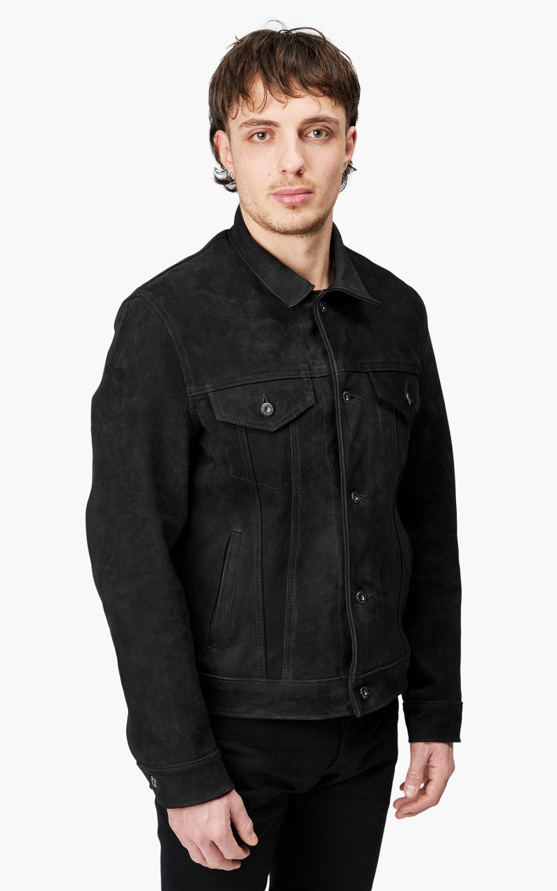 3sixteen x Schott NYC Type 3s Pebble Grain Goatskin Black
