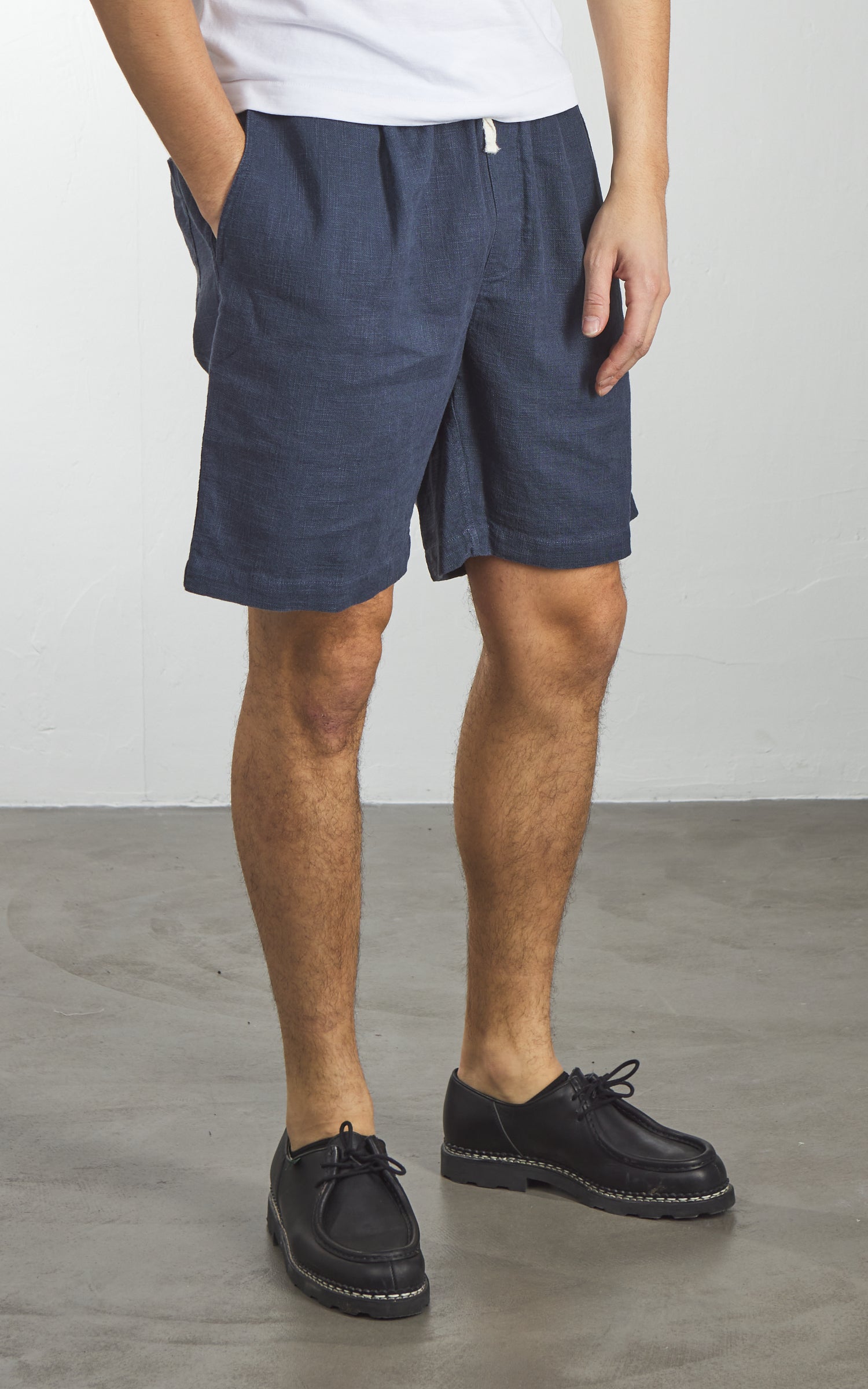 3sixteen Drawstring Short Linen Navy