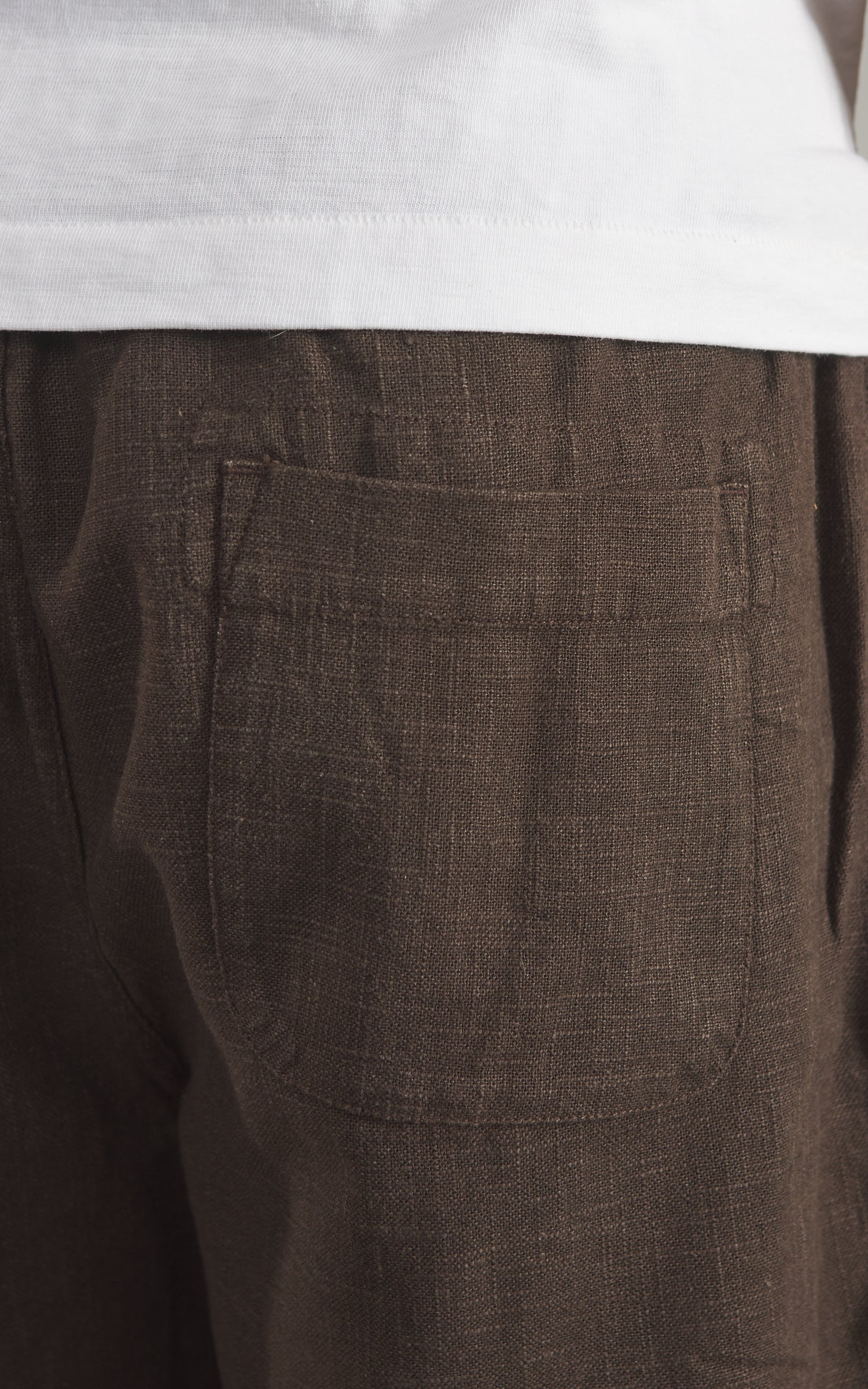 3sixteen Drawstring Short Linen Chocolate