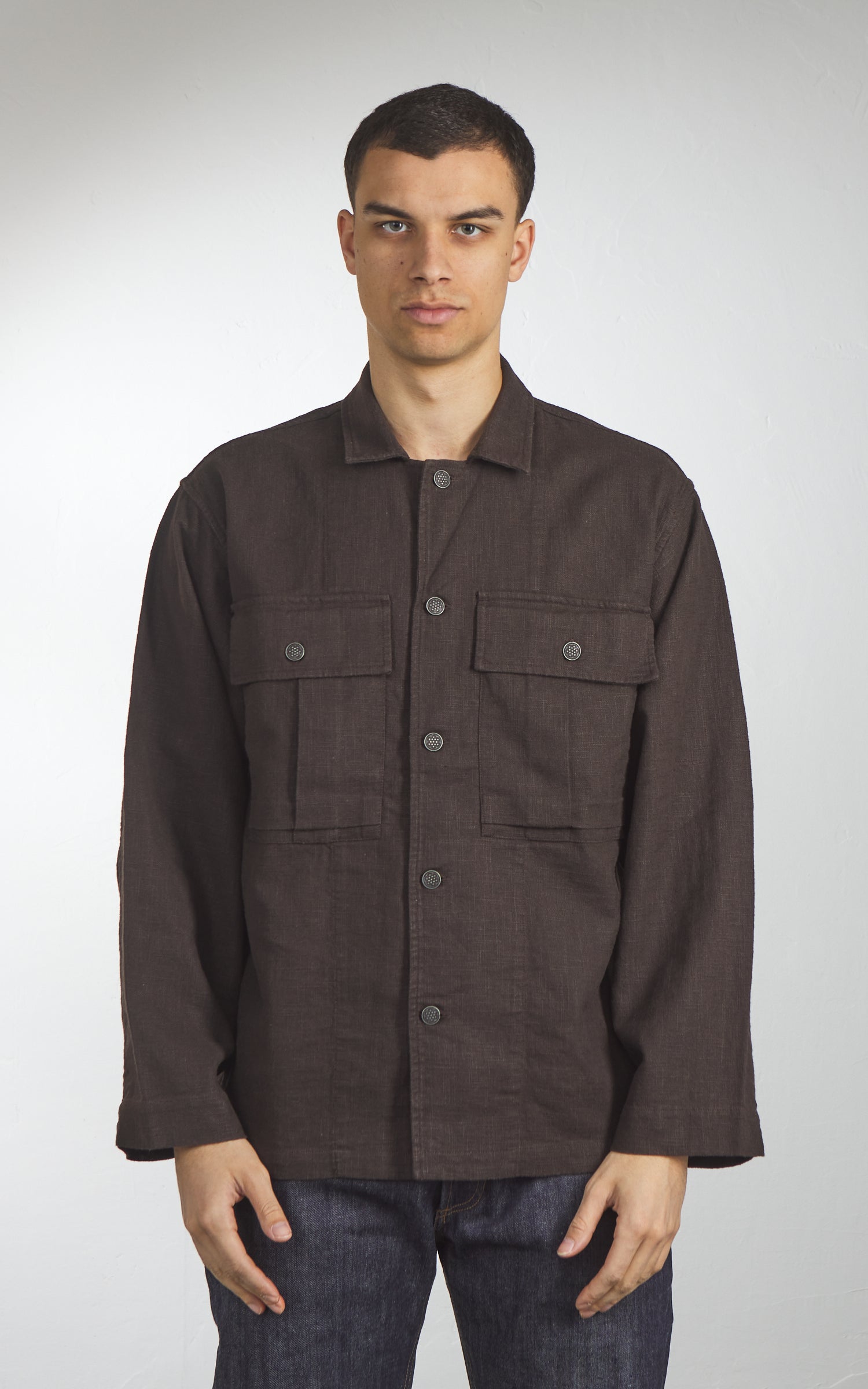 3sixteen M43 Overshirt Linen Chocolate