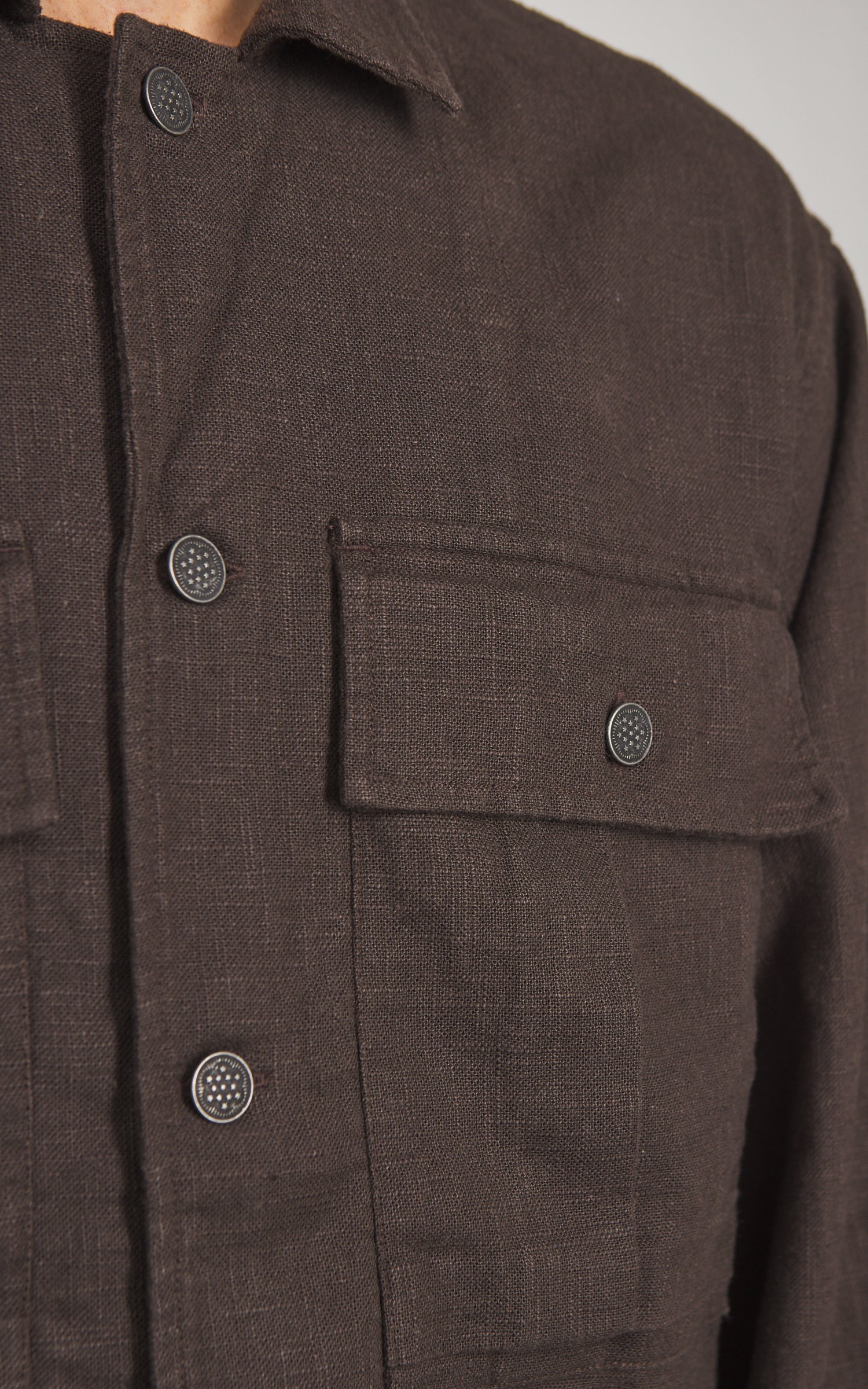 3sixteen M43 Overshirt Linen Chocolate