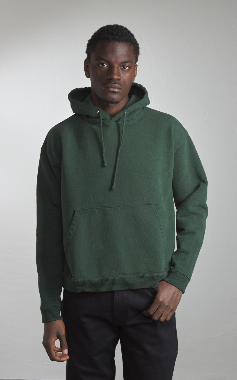 3sixteen Ultraweight French Terry Hooded Pullover Kombu Green