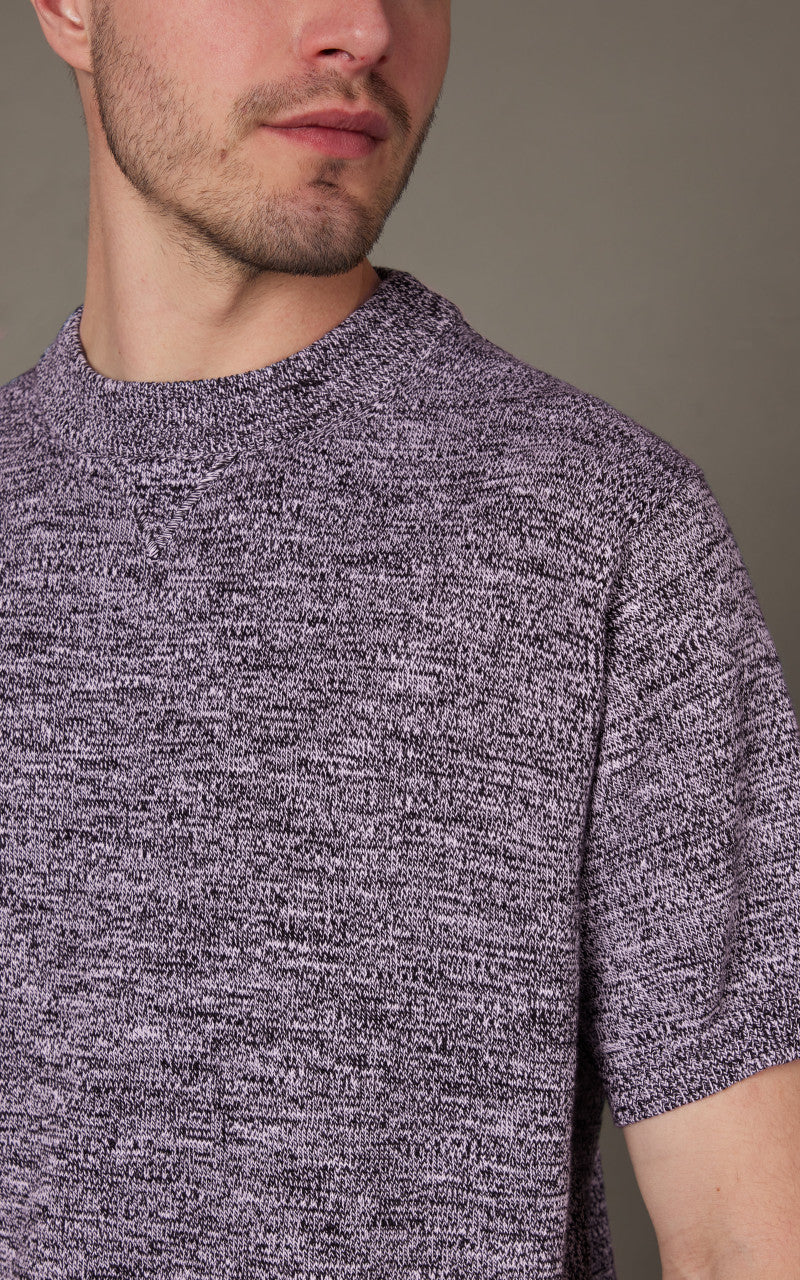 3sixteen Knit T-Shirt Black Marled Yarn