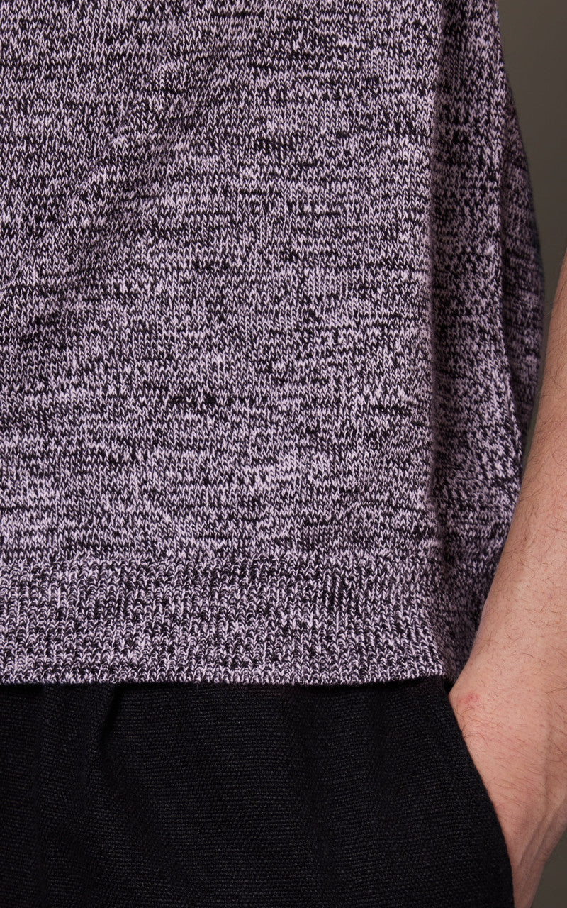 3sixteen Knit T-Shirt Black Marled Yarn