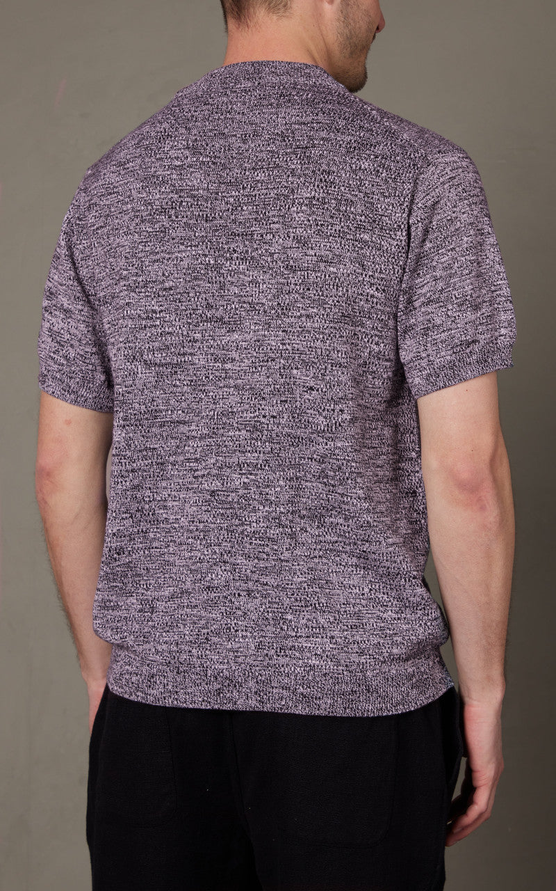 3sixteen Knit T-Shirt Black Marled Yarn