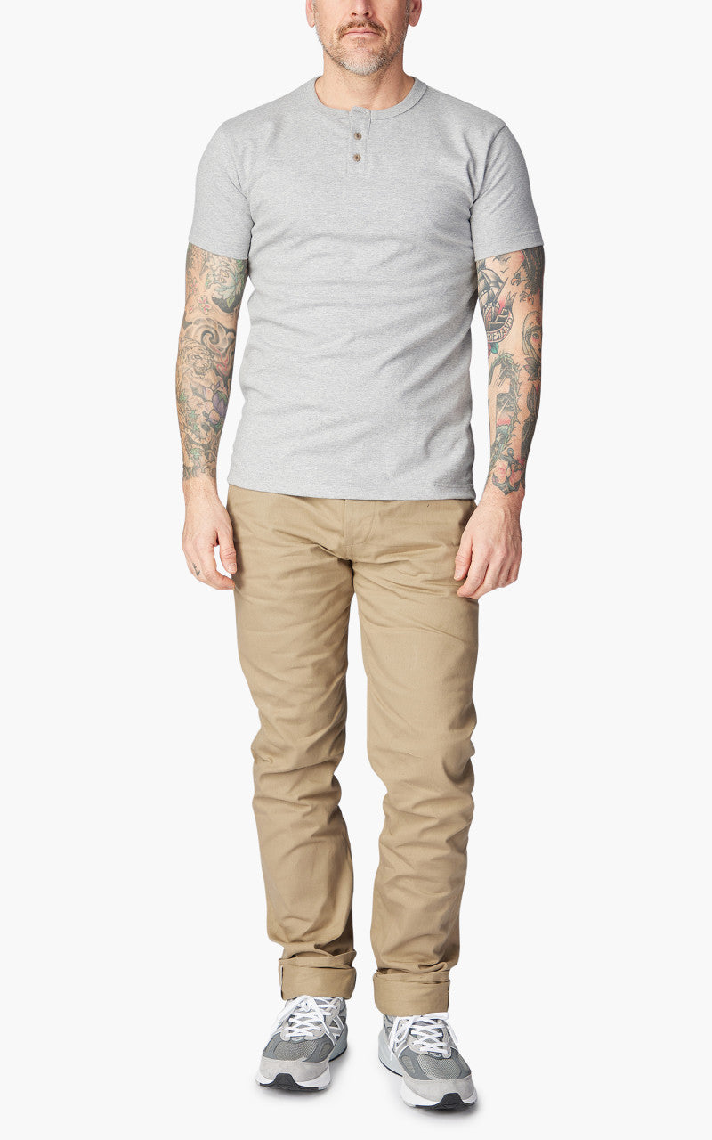 3sixteen Short Sleeve Henley Heather Grey