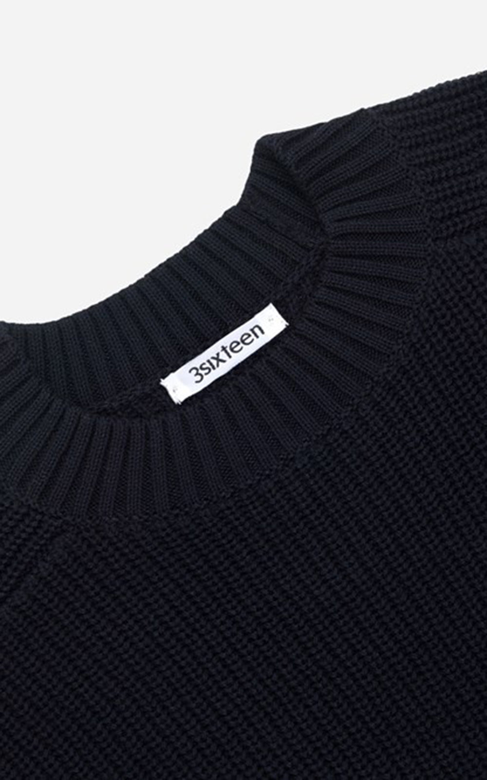 3sixteen Cotton Crewneck Sweater Black