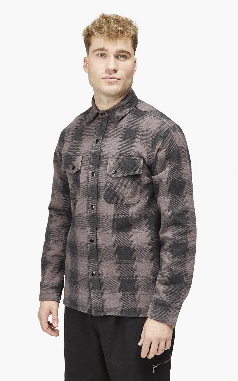 3sixteen Crosscut Flannel Shirt Charcoal Twill Plaid