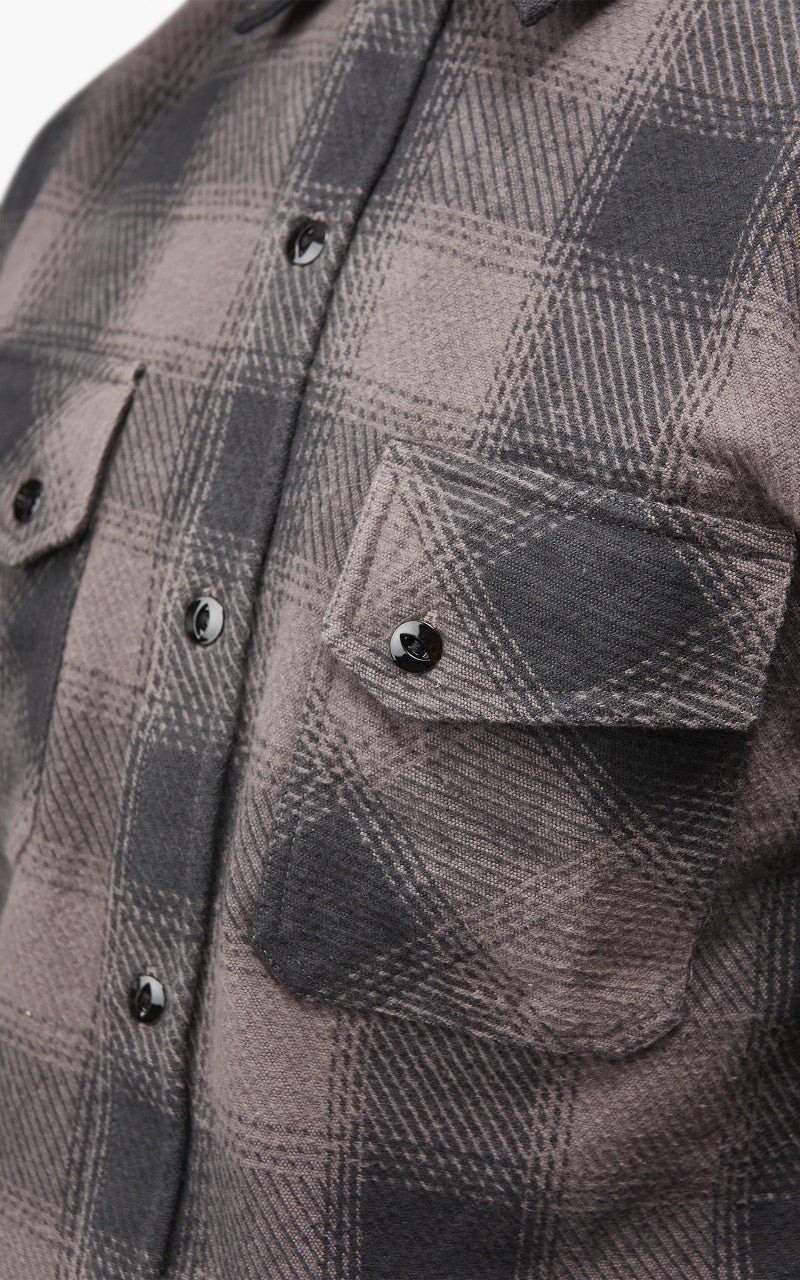 3sixteen Crosscut Flannel Shirt Charcoal Twill Plaid