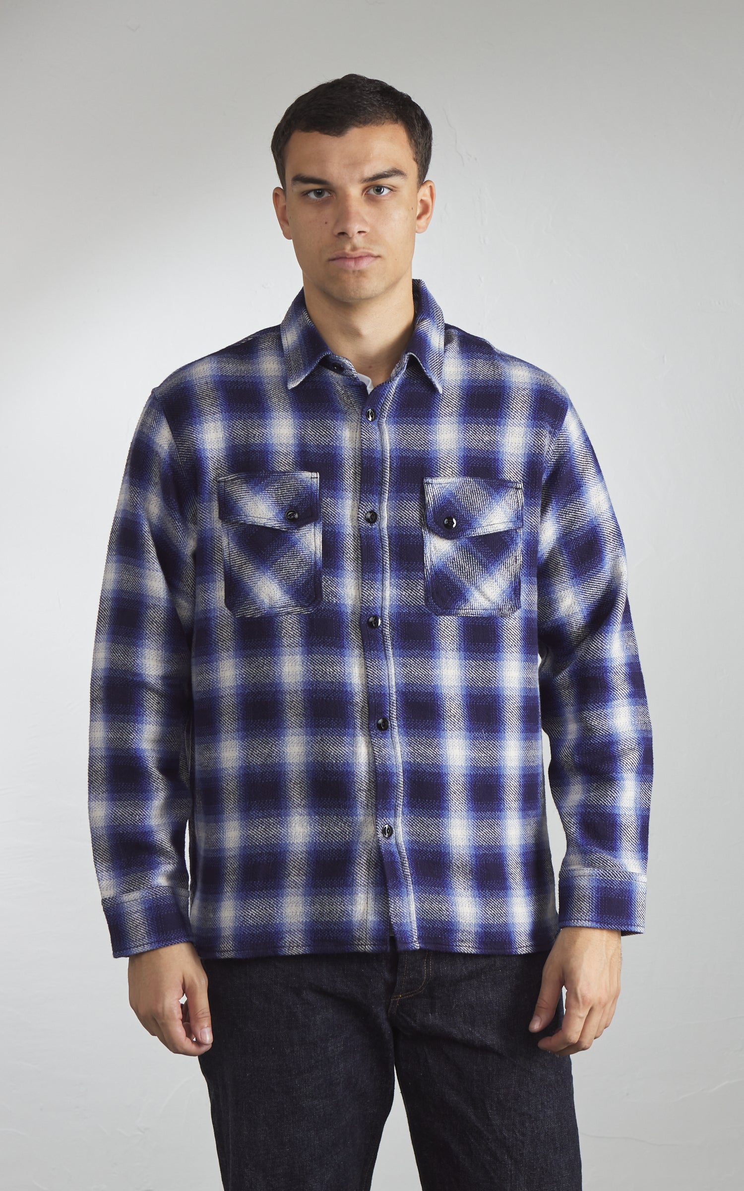 3sixteen Crosscut Flannel Plaid Royal Blue