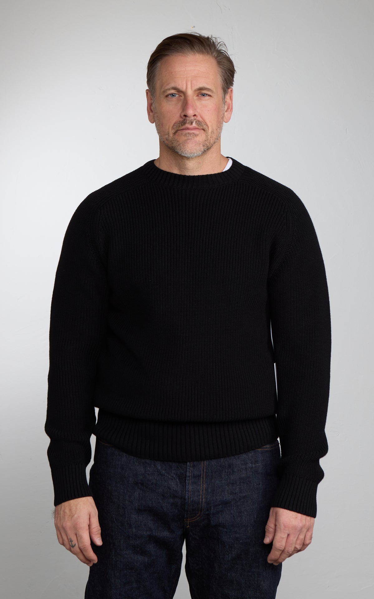 3sixteen Cotton Crewneck Sweater Black