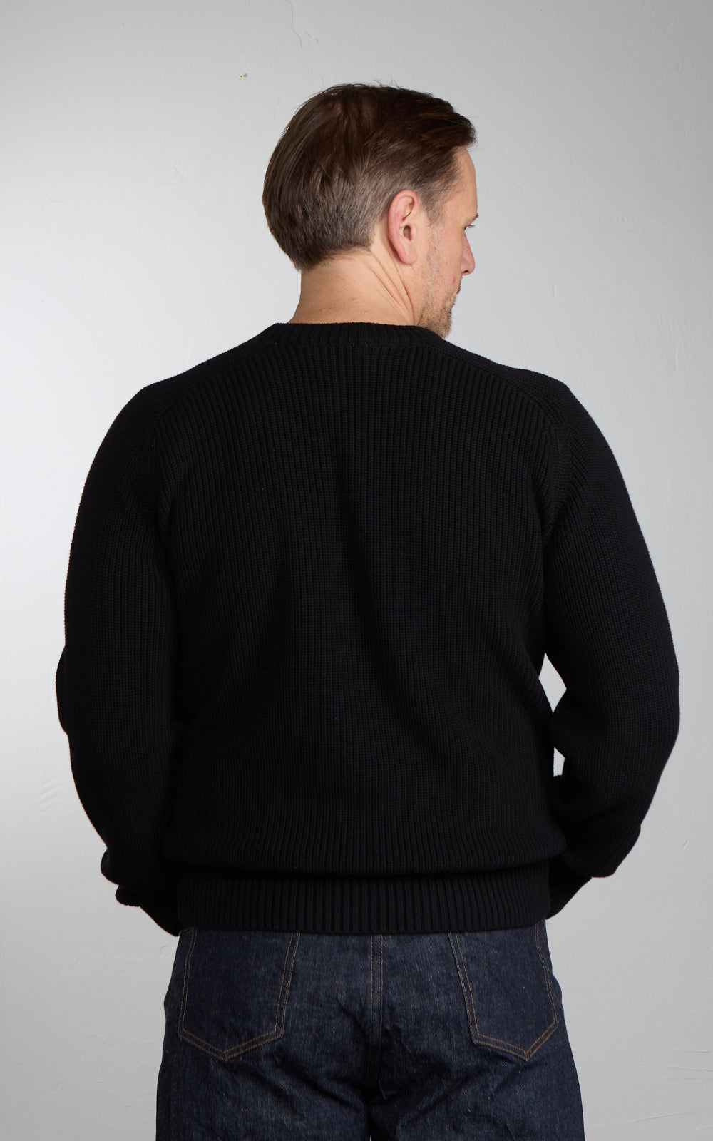 3sixteen Cotton Crewneck Sweater Black