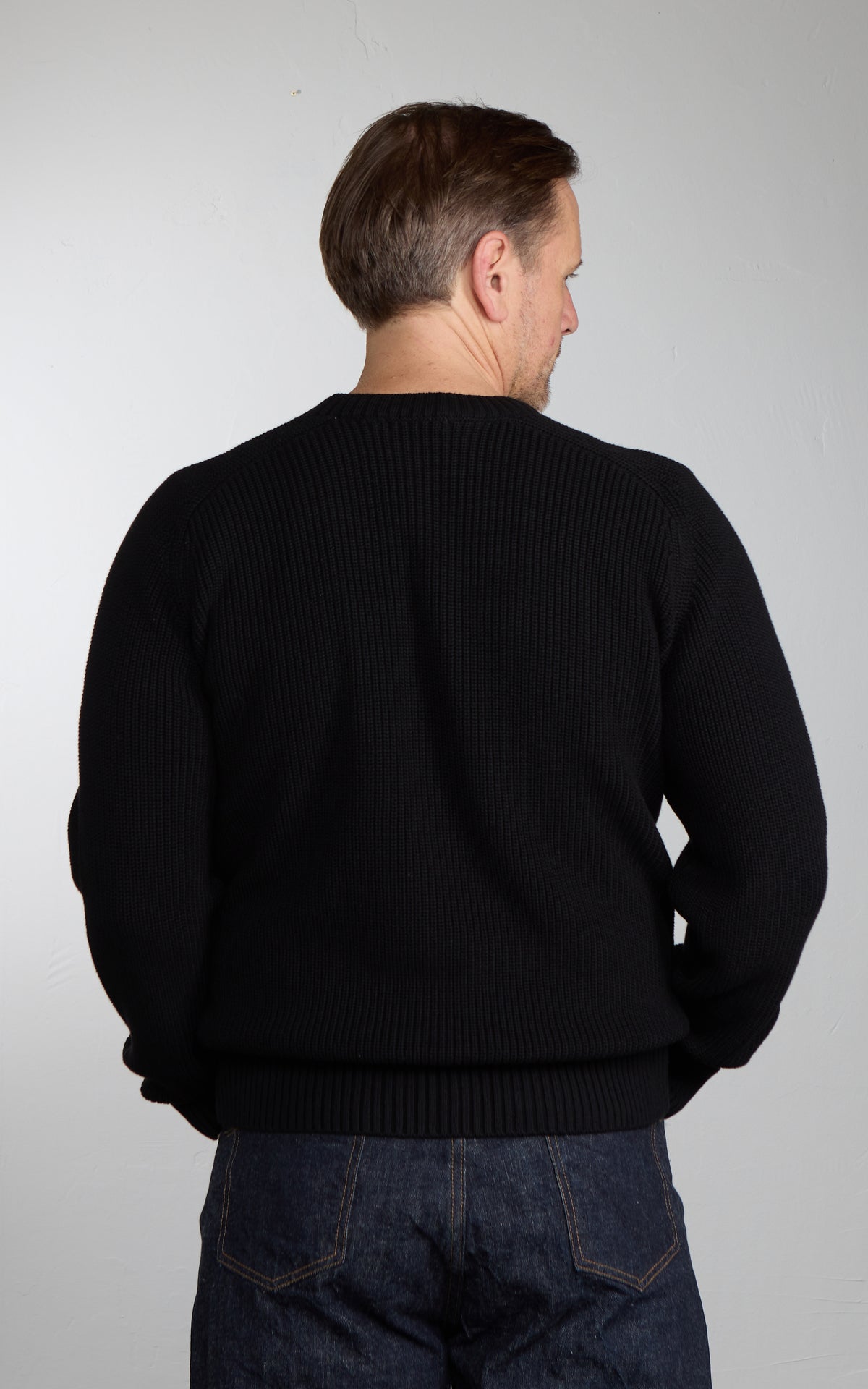 3sixteen Cotton Crewneck Sweater Black