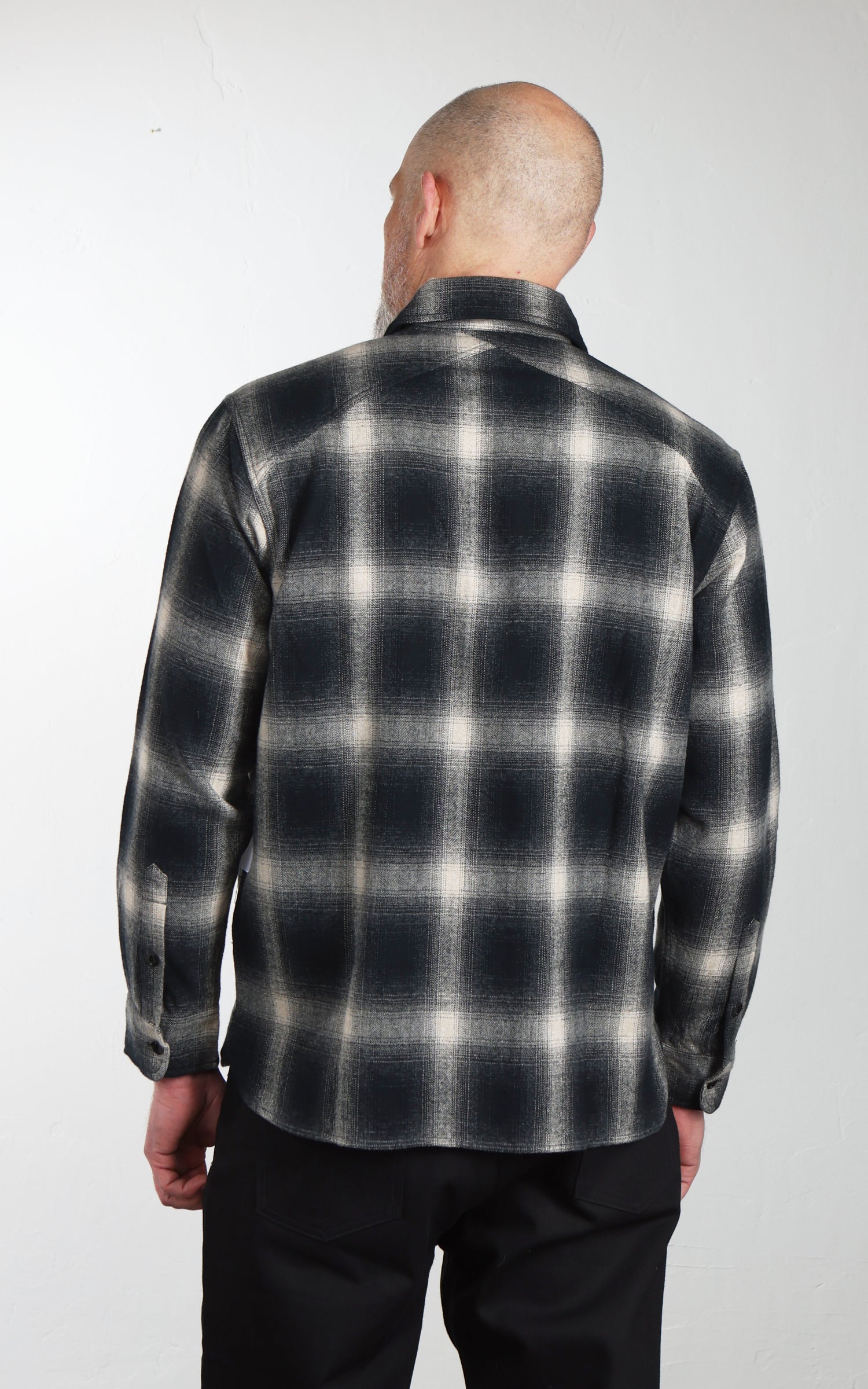 3sixteen Crosscut Flannel Black Ombre Plaid