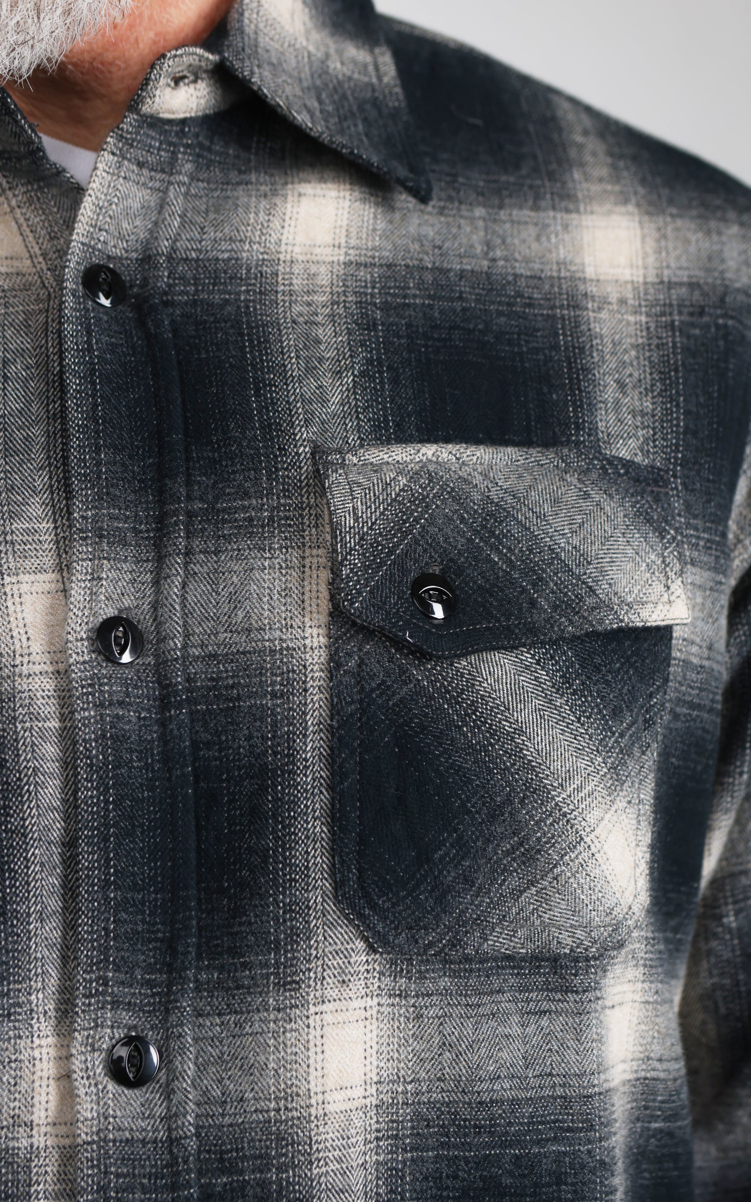 3sixteen Crosscut Flannel Black Ombre Plaid