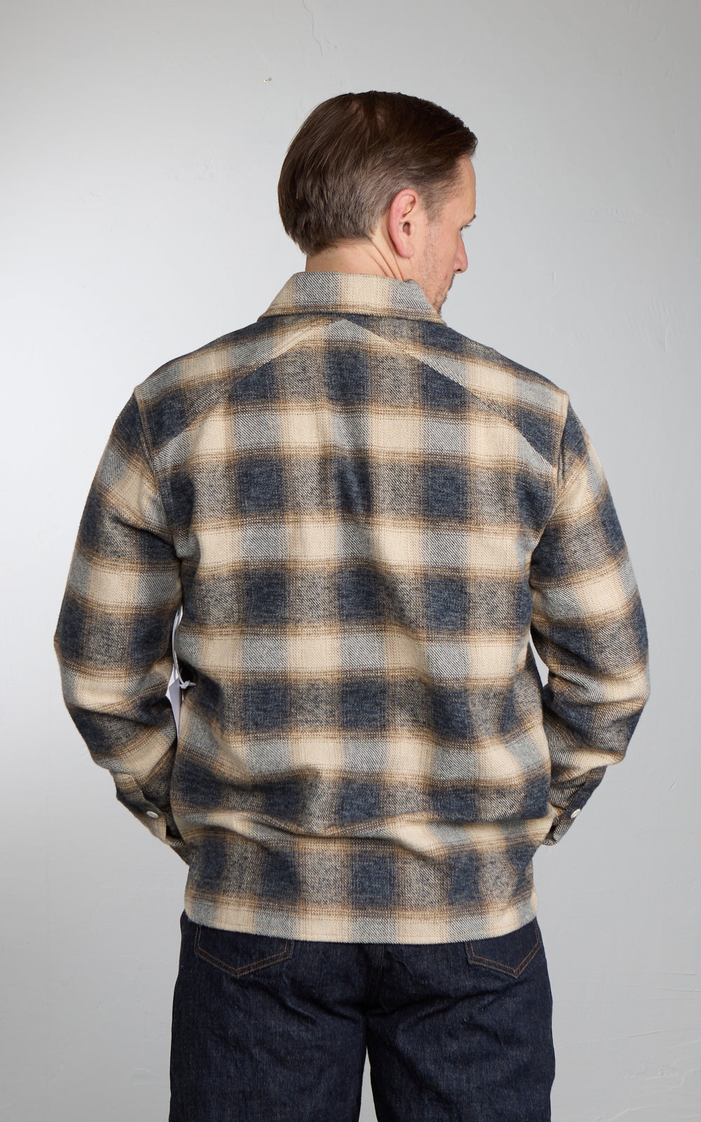 3sixteen Crosscut Flannel Shirt Brown/Ecru