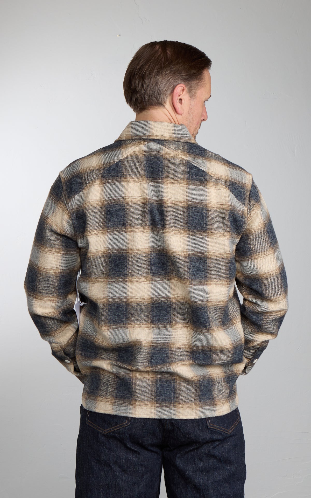 3sixteen Crosscut Flannel Shirt Brown/Ecru
