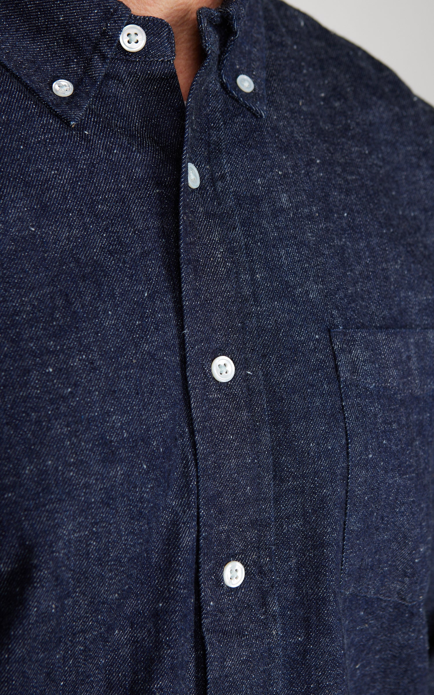 3sixteen Denim Button Down Snow Slub Denim