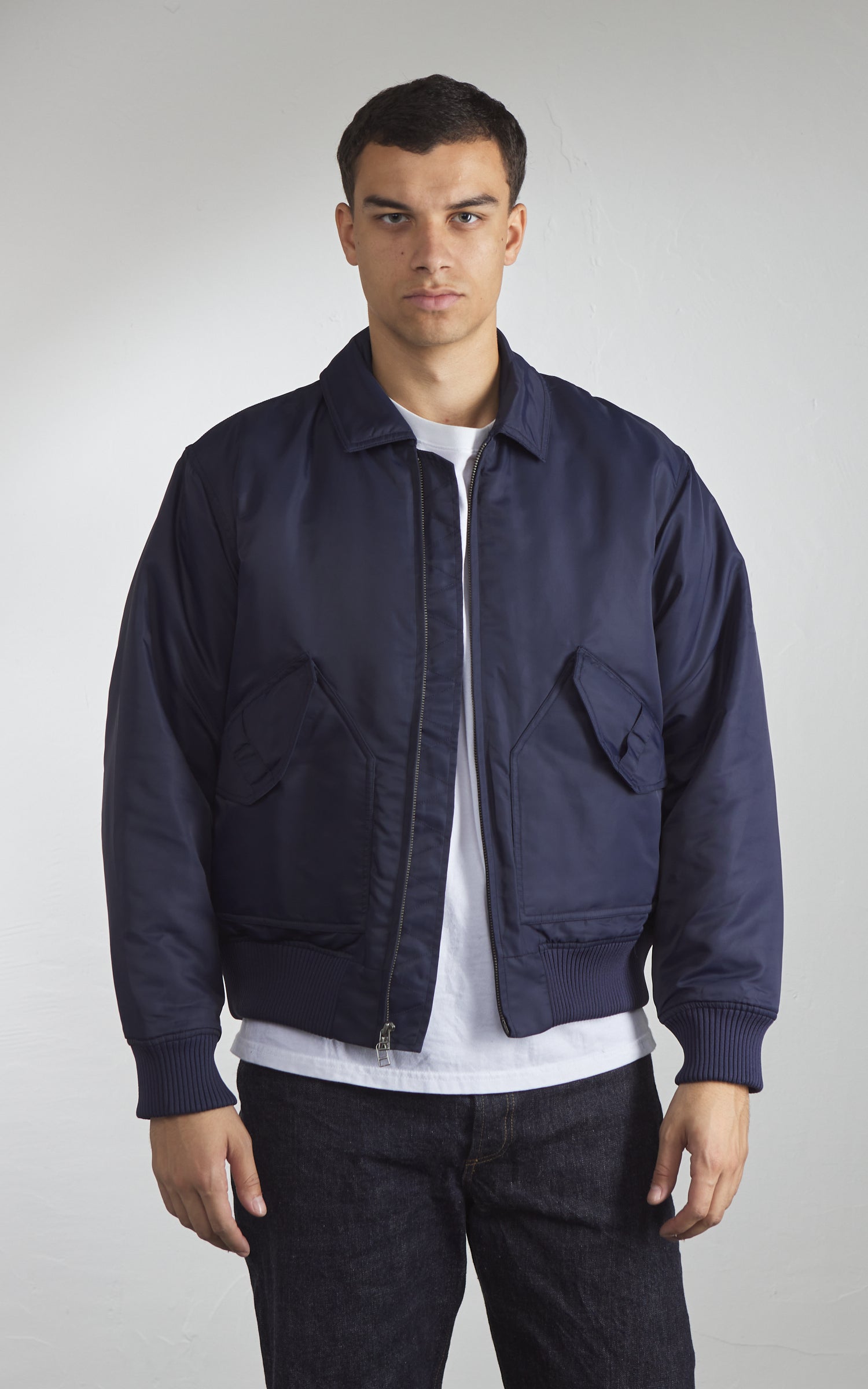 3sixteen CWU Flight Jacket Aviator Satin Blue