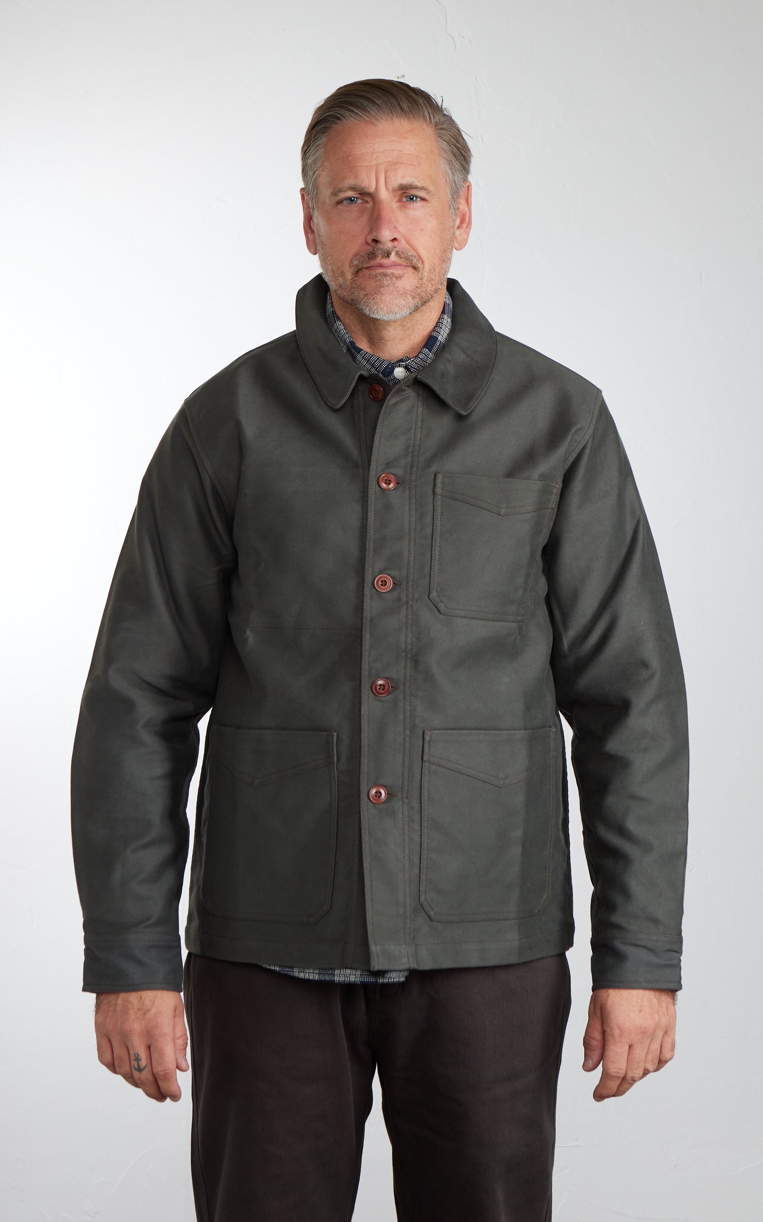 3sixteen French Work Jacket Grey Moleskin