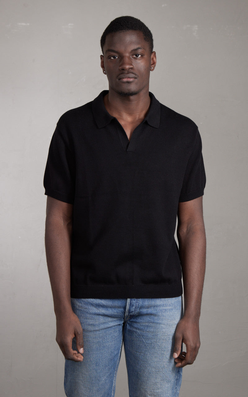 3sixteen Knit Polo Pima Cotton Black