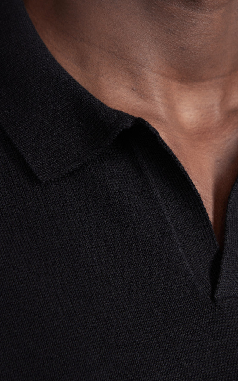 3sixteen Knit Polo Pima Cotton Black