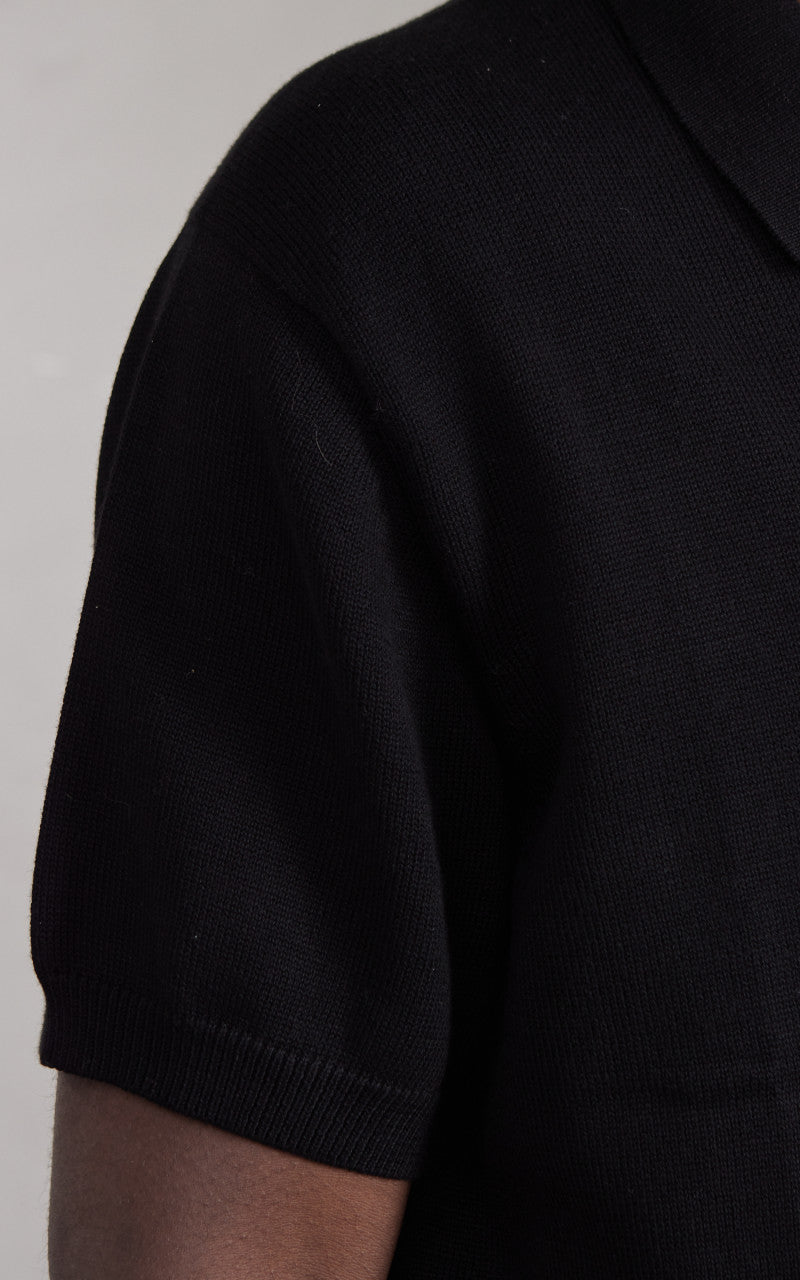 3sixteen Knit Polo Pima Cotton Black
