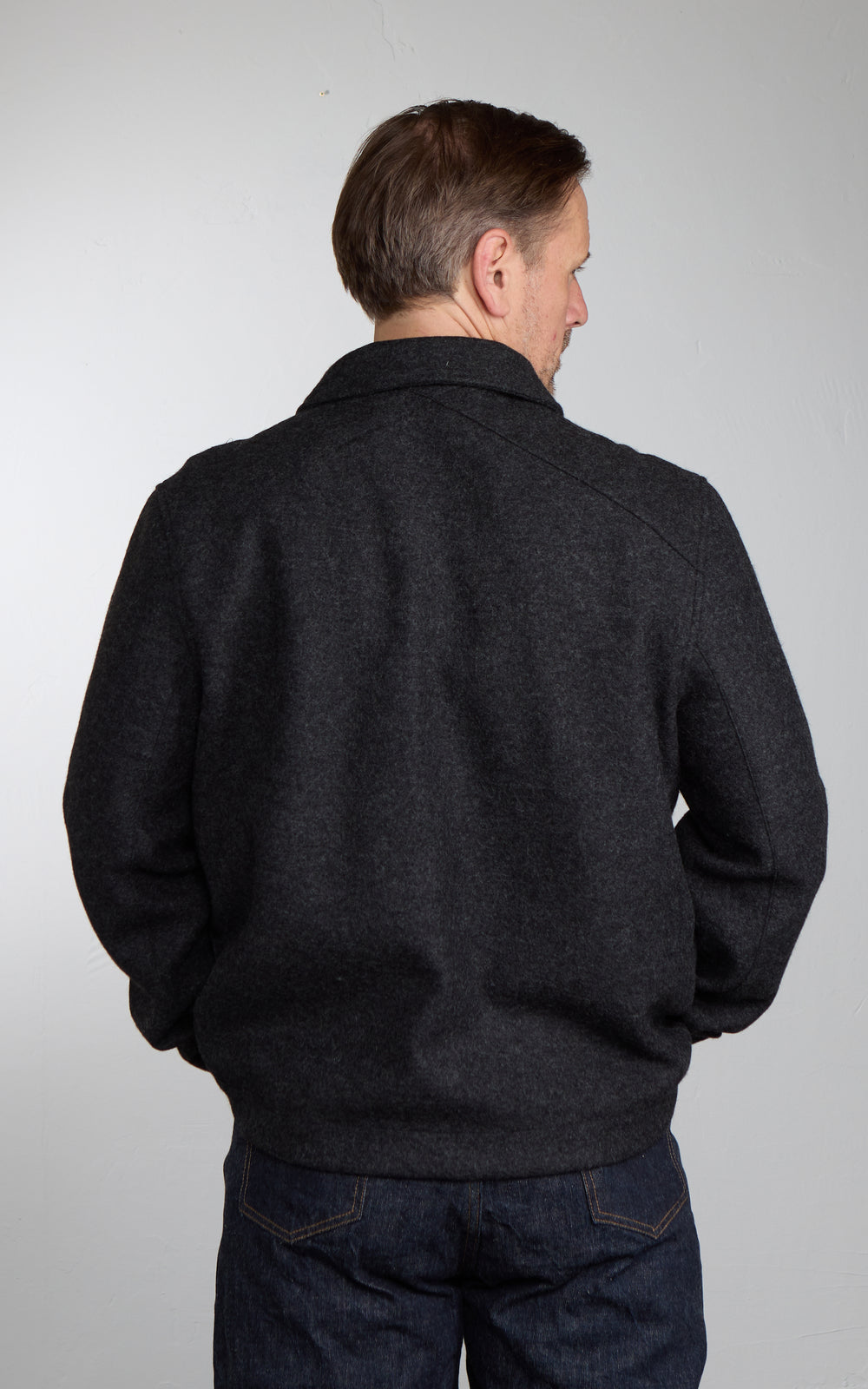 3sixteen Officer Shirt Felted Wool Charcoal
