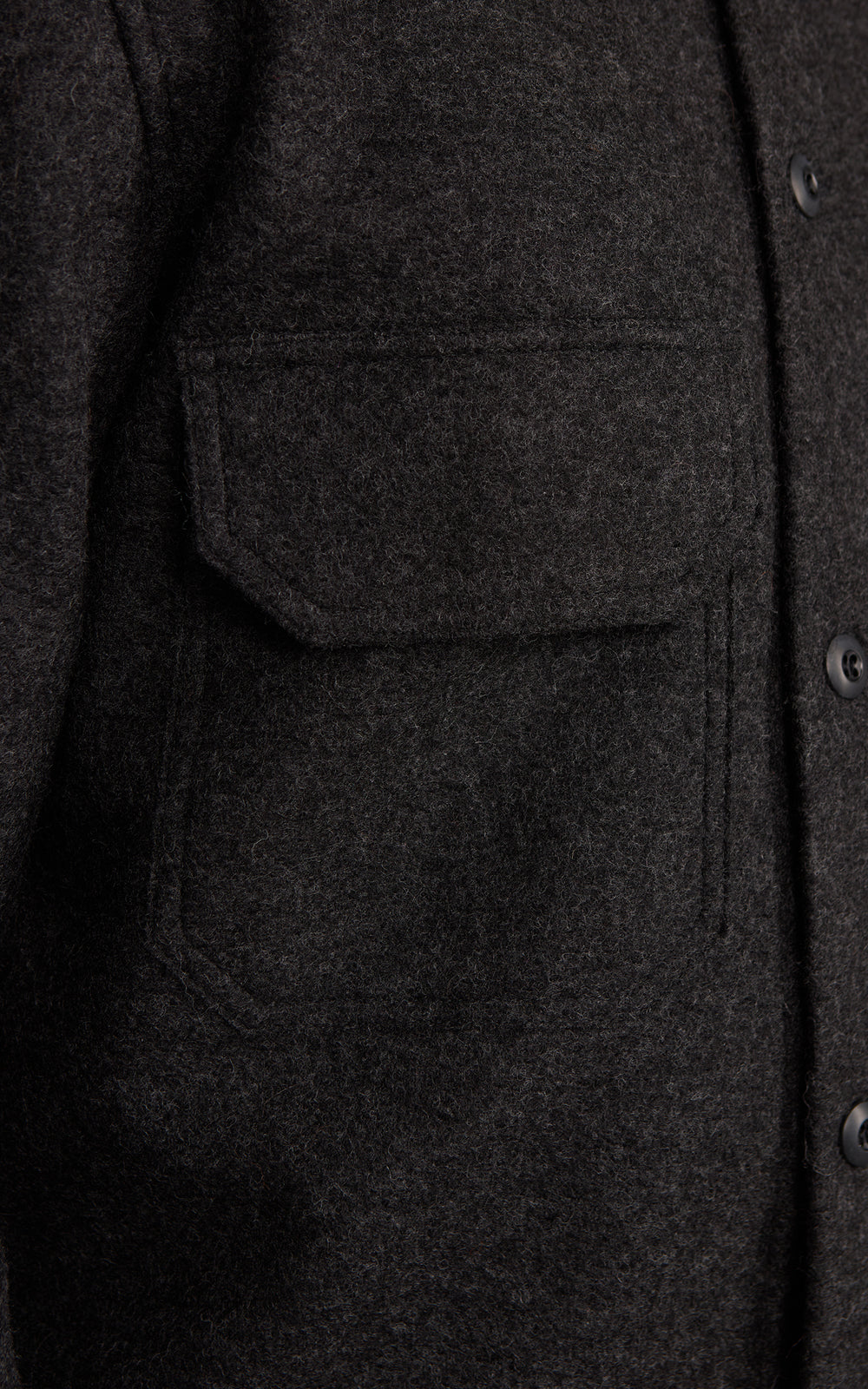 3sixteen Officer Shirt Felted Wool Charcoal