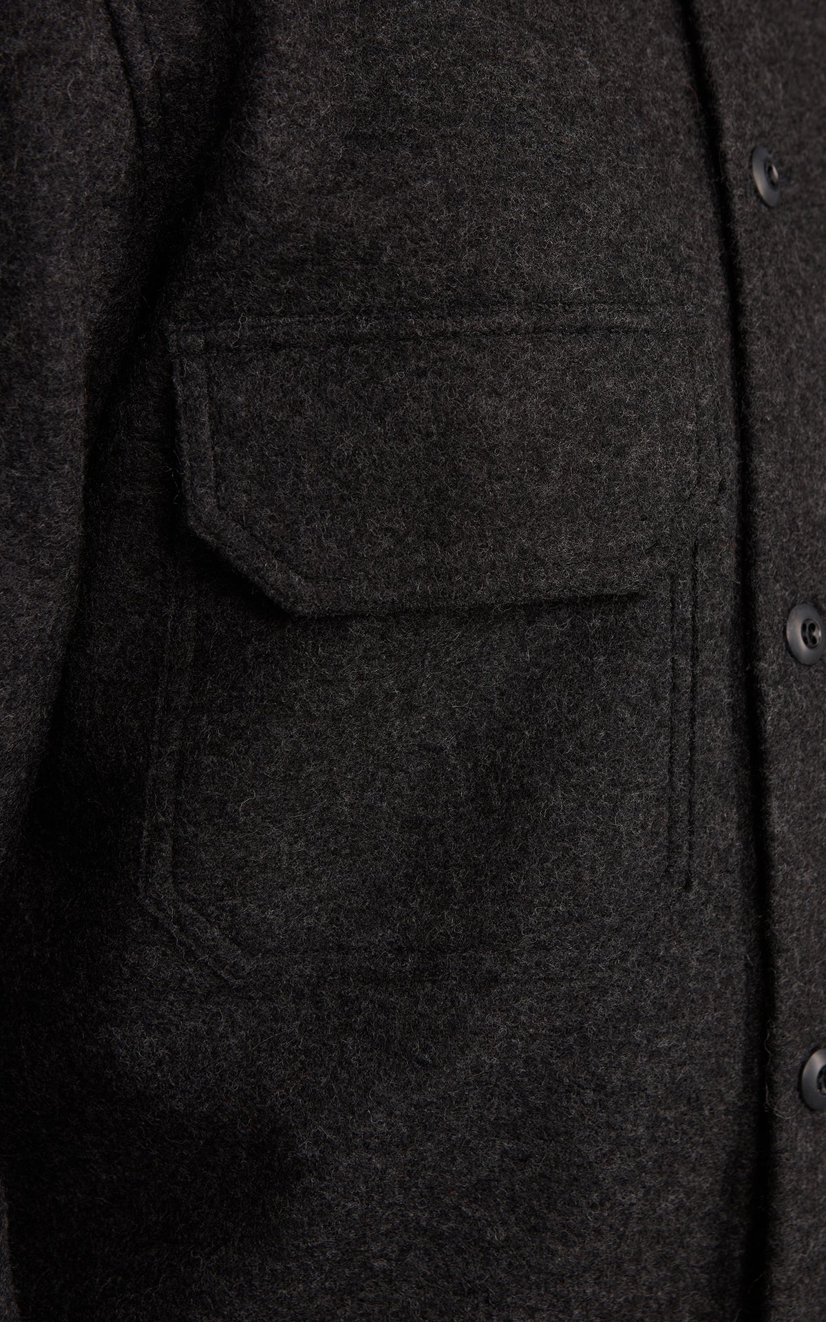 3sixteen Officer Shirt Felted Wool Charcoal