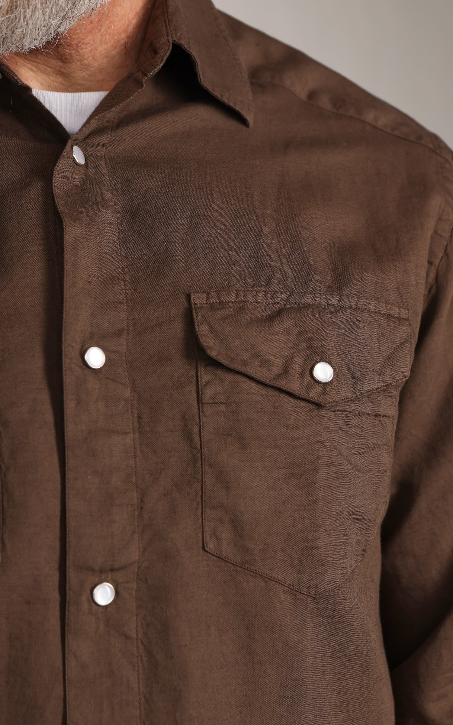 3sixteen Snap Western Shirt Garment Dye Mocha