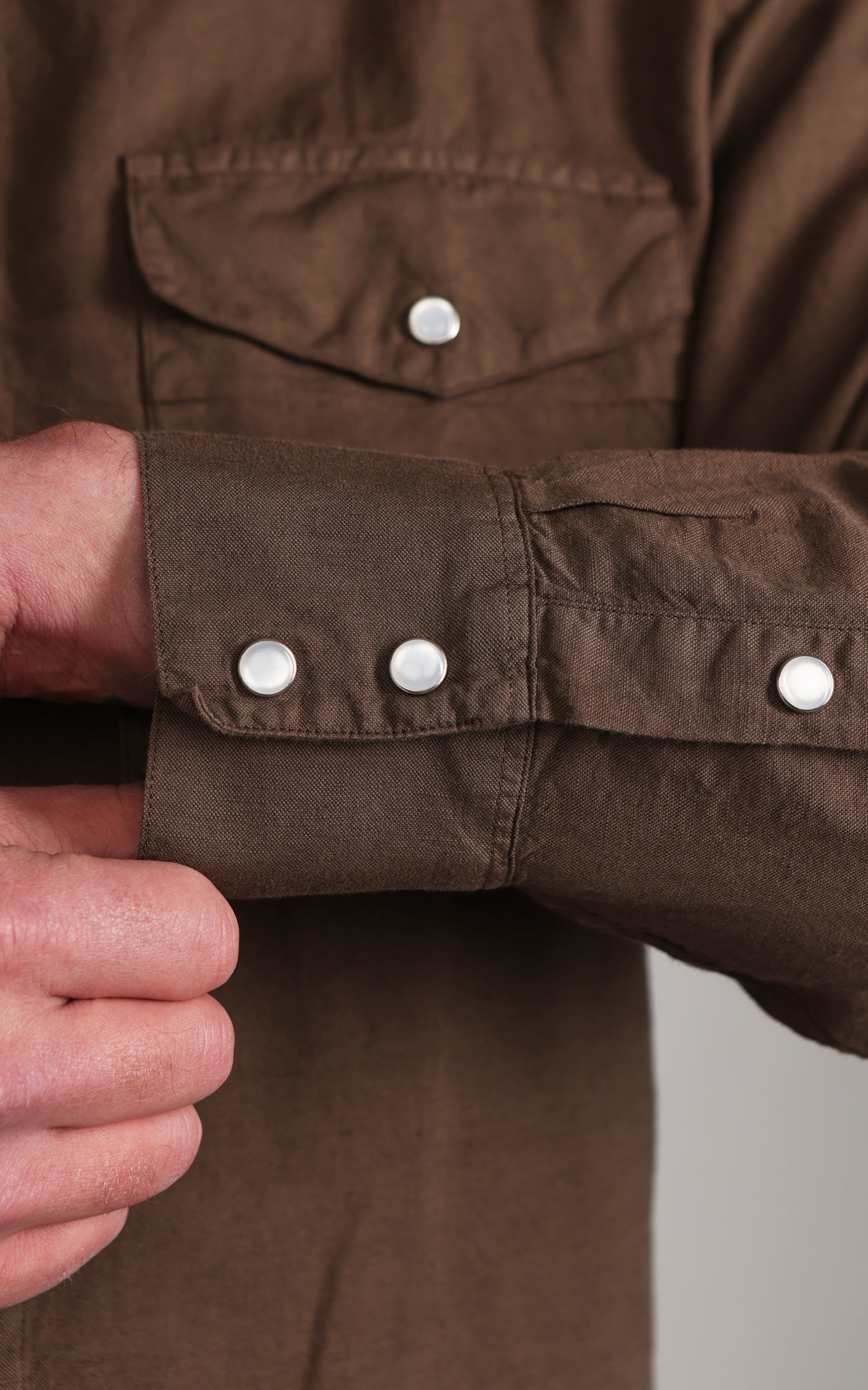3sixteen Snap Western Shirt Garment Dye Mocha
