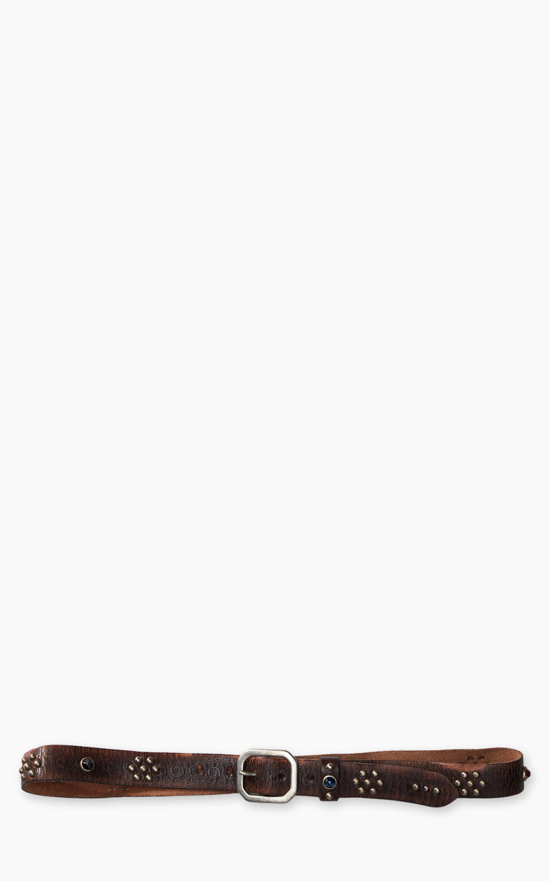 RRL Rasco Studded Leather Belt Vintage Black