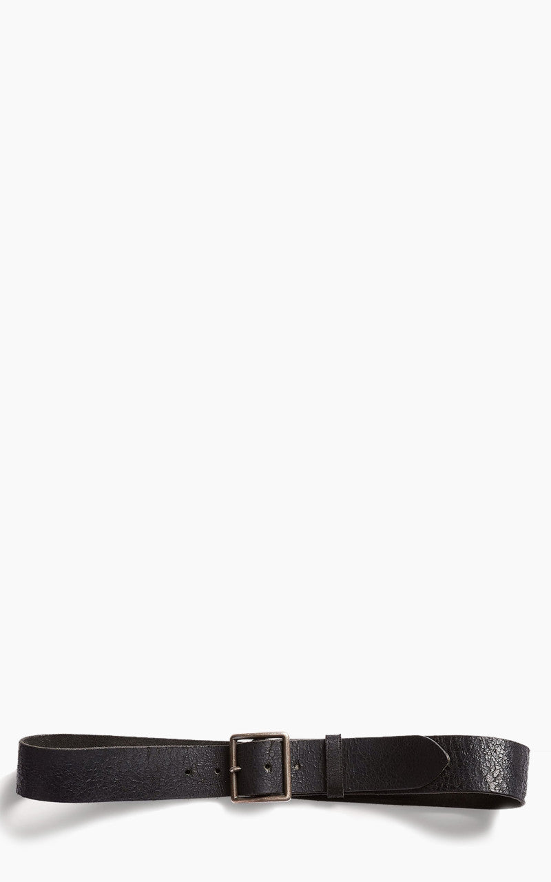 RRL Jones Distressed Leather Belt Distressed Vintage Black