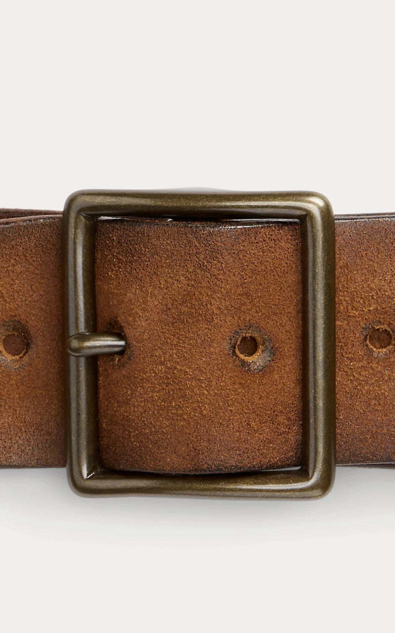 RRL Studded Roughout Leather Belt Light Brown
