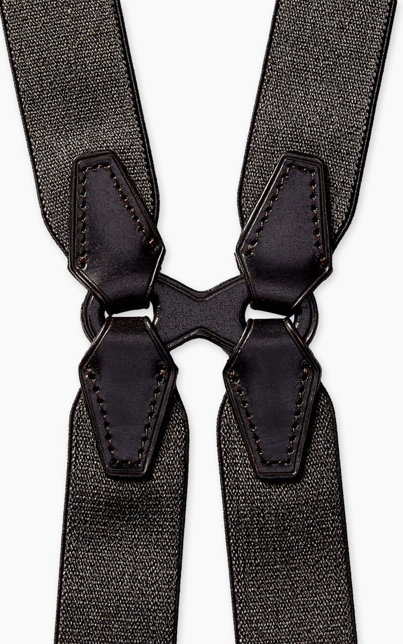 RRL Warren Stretch Jaspé Braces Charcoal Grey